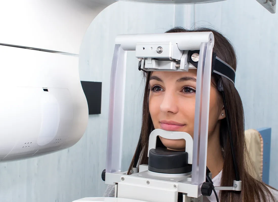 Patient in dental chair during a routine checkup