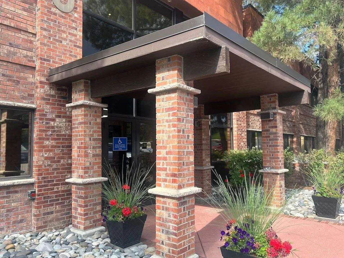 Our welcoming entrance, easy to find with accessible parking.